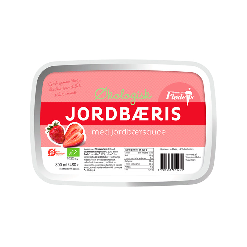 Øko jordbæris m. sauce