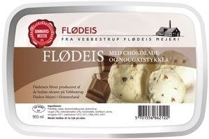 Vebbestrup Liter is - Luksus Flødeis med Chokolade - & Nougatstykker