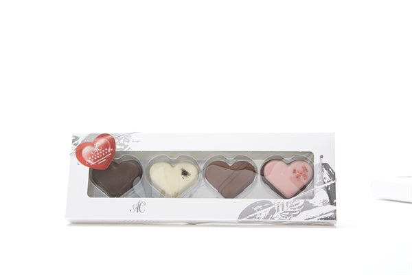 Valentin Hjerter 4 stk. - Aalborg Chokoladen
