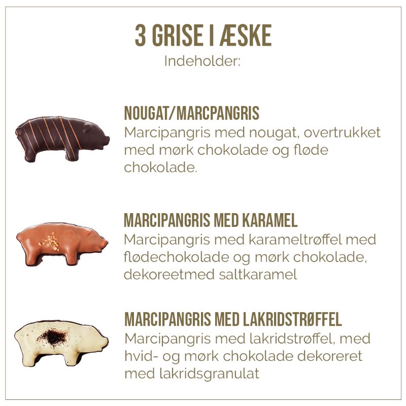 Juleæske m/3 Halve Grise 120g - Frellsen