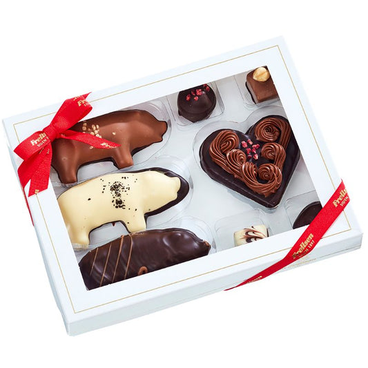 Juleæske Grise, Hjerte og Fyldt Chokolade 230g - Frellsen