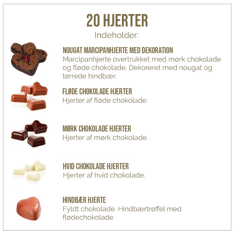 Gaveæske m/20 Hjerter 5 Var. 270g - Frellsen