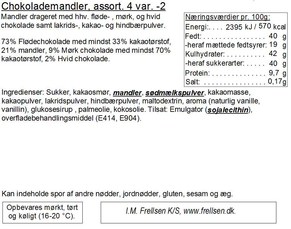 Chokolademandler Assort. 4 Varianter 320g - Frellsen