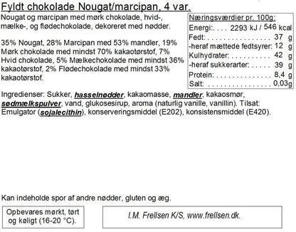 Fyldt Chokolade Nougat/Marcipan 145g - Frellsen