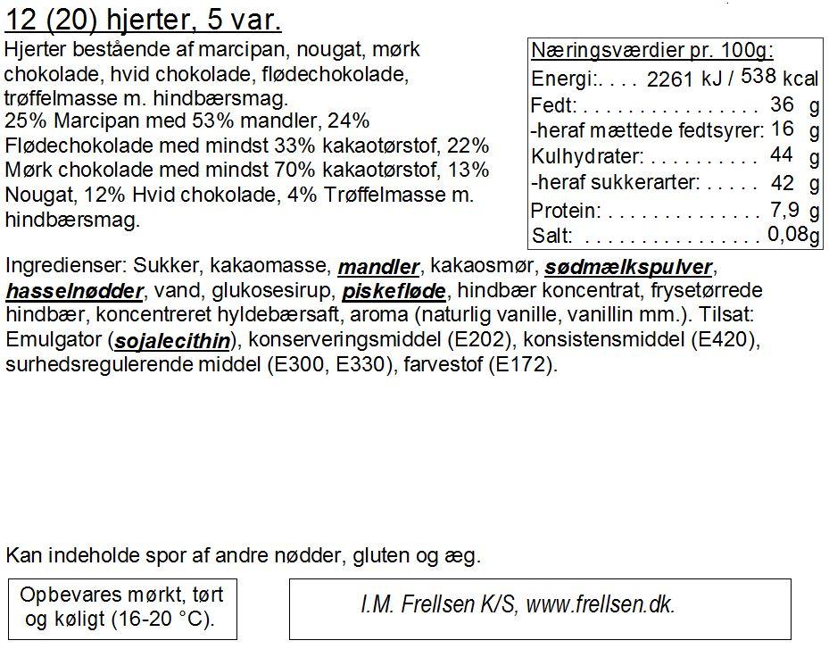 Gaveæske m/20 Hjerter 5 Var. 270g - Frellsen