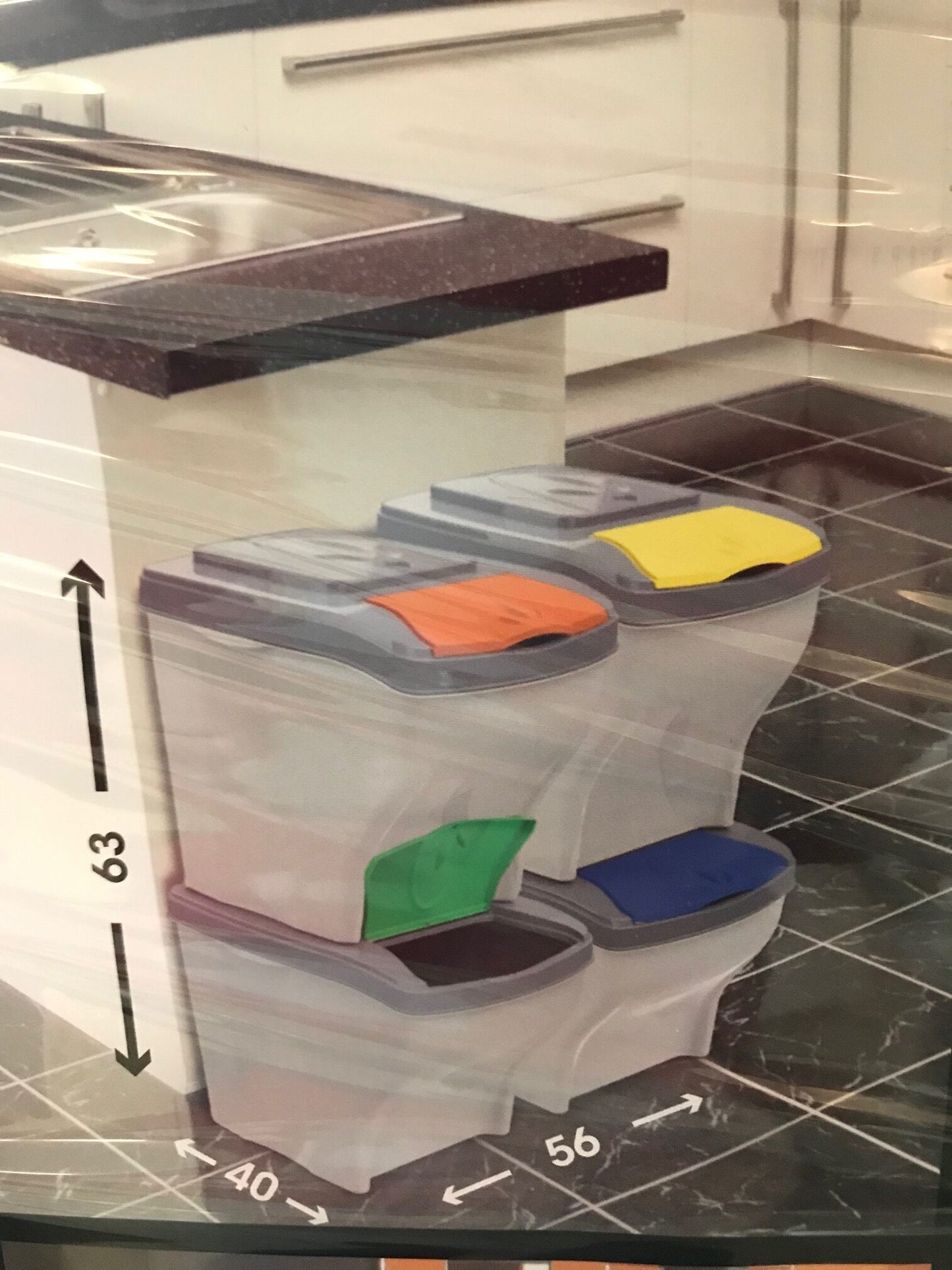 Sæt med 4 affaldsbeholdere