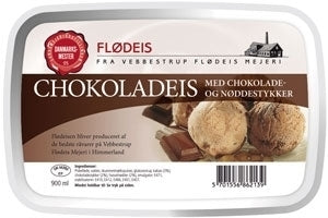 Vebbestrup Liter Is - Luksus Flødeis - Chokolade med Chokolade- & Nøddestykker