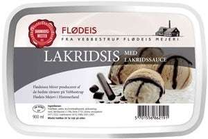 Vebbestrup Liter Is - Luksus Flødeis - Lakrids med Lakridssauce